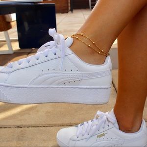 Layered gold chain anklet